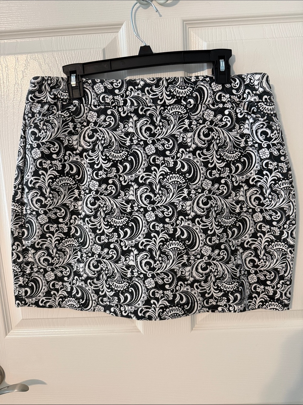 Black & White Floral Paisley Mini Skort